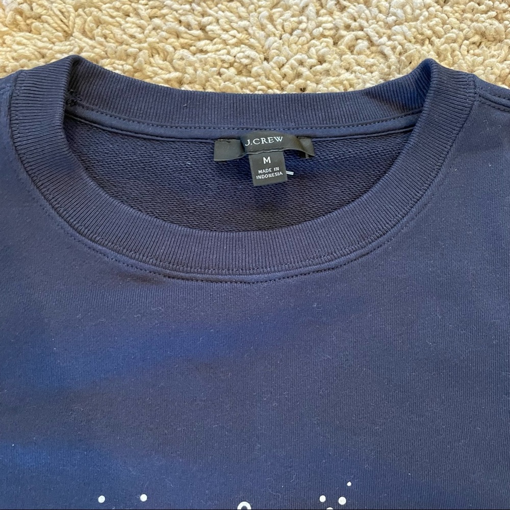J Crew University Terry "Après Ski" Sweatshirt Navy Size Medium - Picture 5 of 10